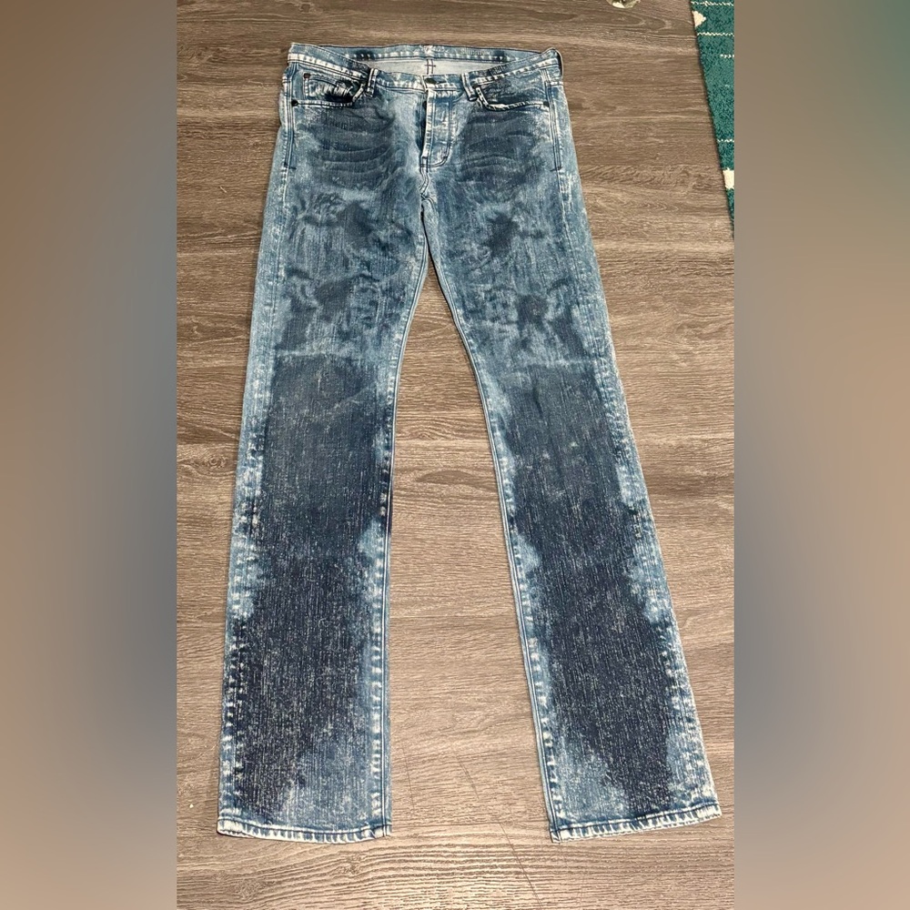 Seven for All Mankind Men's Blue Acid-Wash Jeans, 32 x 34